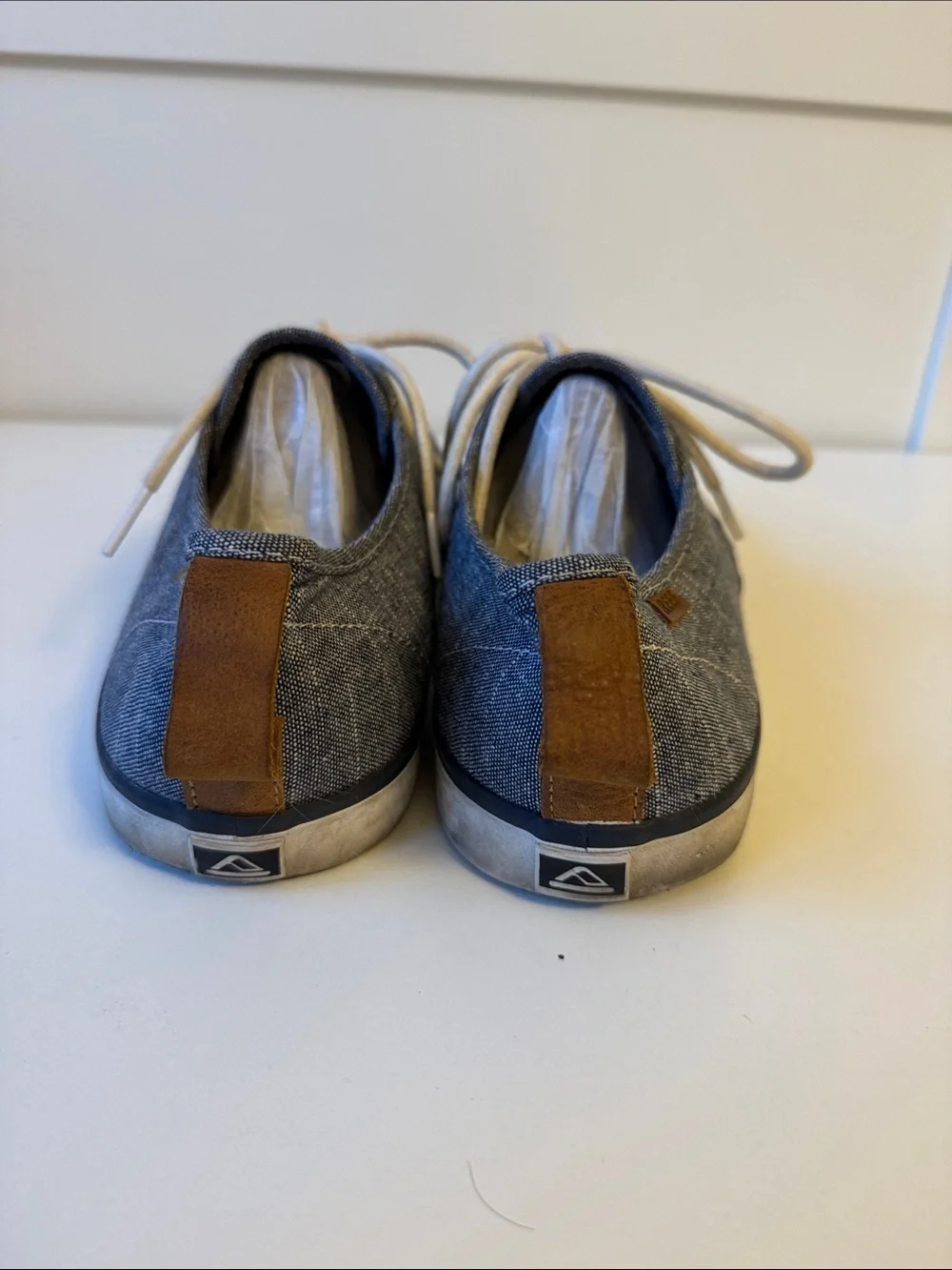 Reef Men's Navy Canvas Boat Shoes with White Laces